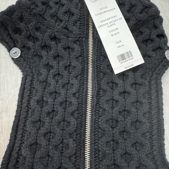 NWT Veronica Beard Black Upstate Wool Dickey with Cuffs size 00-14